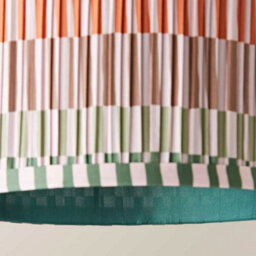 Valuelights Rae Small Stripe Natural Pleated Drum Ceiling Lamp Shade And Bulb (D)25Cm - thumbnail 6