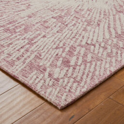 Burst Pink Ivory Wool Abstract Handmade Modern Easy To Clean Rug For Living Room And Bedroom-120Cm X 170Cm - thumbnail 4