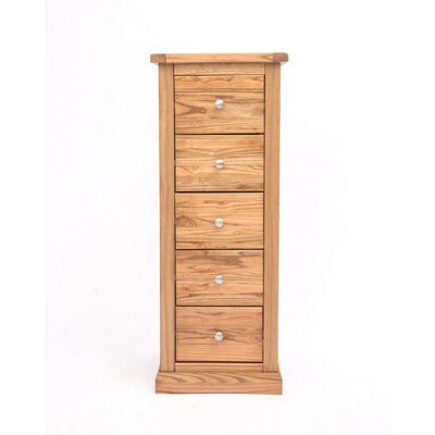 Cabinet Bits Salerno 5 Drawer Narrow Chest Of Drawers Chrome Knob - image 1