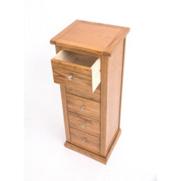 Cabinet Bits Salerno 5 Drawer Narrow Chest Of Drawers Chrome Knob - thumbnail 4