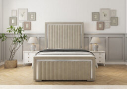 Comfort Beds Boston Chrome Cream Plush Bed Frame - thumbnail 2