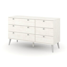 Core Products Augusta Curve 3+3 Drawer Wide Chest, White H55.2Cm X W119.3Cm X D39.5Cm - thumbnail 2