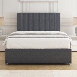 Bsspoke Sienna Divan Bed Steel Plush Velvet With 24Inch Headboard 4 Drawer & No Mattress In Double Small Double King Super King - thumbnail 3