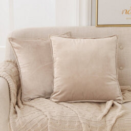 Deconovo Set Of 2 Cushion Covers 65Cm X 65Cm 26X26 Inches Flanges Throw Pillow Covers For Sofas Seats With Invisible Zipper Taupe - thumbnail 2