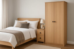 Home Treats 2 Door Wooden Wardrobe Pine Woodgrain Closet With 1 Shelf & Clothes Rail - thumbnail 6