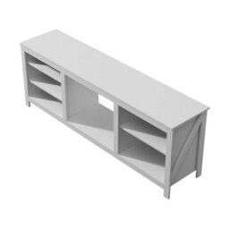 "White 178Cm Tv Stand Unit Cabinet Recessed 23"" Electric Fireplace With Storage Shelves" - thumbnail 4