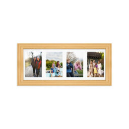AK Frames 50X20Cm Light Oak Classic Multi Photo Frame With White Mount - Holds 4 Apertures (4X) 6X4 Photos - thumbnail 1