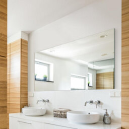 Mirroroutlet 4mm Sheet Mirror Glass Polished Edges With 4 Holes 150 X 100Cm