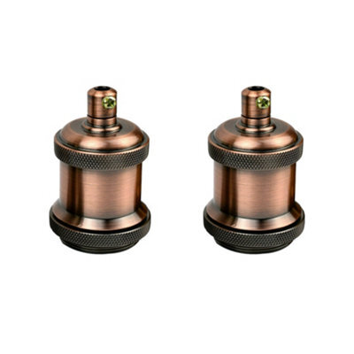Vintage Industrial E27 Lamp Holder Retro Metal Edison Bulb Socket Ip20, Hard Wired For Diy Pendant Wall Lights - image 1