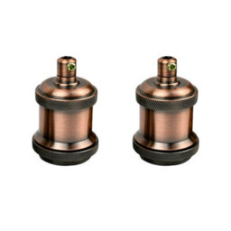 Vintage Industrial E27 Lamp Holder Retro Metal Edison Bulb Socket Ip20, Hard Wired For Diy Pendant Wall Lights - thumbnail 1