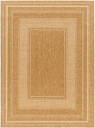 Livabliss Pismo Beach-Modern Tan Yellow Brown Graphic In- & Outdoor Jute-Look Rug 200 X 275 Cm Easy Care, Non Shedding