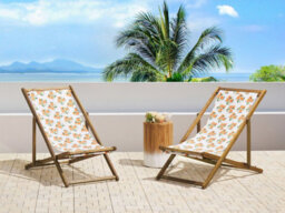 Beliani Set Of 2 Sun Lounger Replacement Fabrics Anzio/avellino 113 X 44 Cm Orange - thumbnail 2