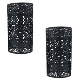 2 Pack Ceiling Black Pendant Light Shades Retro Style Drum Shaped Lamp Shades Metal Easy Fit Ceiling Pendant Light Shades - thumbnail 1