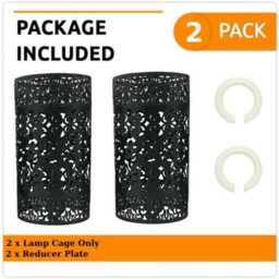 2 Pack Ceiling Black Pendant Light Shades Retro Style Drum Shaped Lamp Shades Metal Easy Fit Ceiling Pendant Light Shades - thumbnail 4
