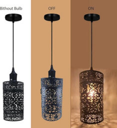 2 Pack Ceiling Black Pendant Light Shades Retro Style Drum Shaped Lamp Shades Metal Easy Fit Ceiling Pendant Light Shades - thumbnail 5
