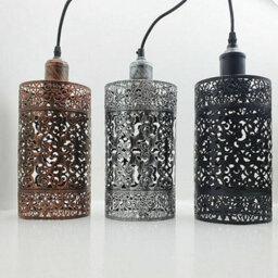2 Pack Ceiling Black Pendant Light Shades Retro Style Drum Shaped Lamp Shades Metal Easy Fit Ceiling Pendant Light Shades - thumbnail 7