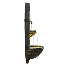 Teamson Home Fleur-De-Lis Wall-Mounted Water Fountain Warm Led, Black & Gold - thumbnail 4