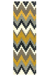 Mustard Wool Abstract Handmade Luxurious Modern Rug For Bedroom & Living Room-200Cm X 300Cm - thumbnail 7