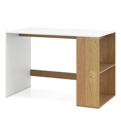 Modern Wooden Office Desk W/ 2 Open Shelves - image 1