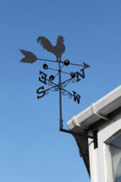 Garden Market Place Weathervane - Cockerel Steel Weathervane With Ground Spike And Wall Fixing. - thumbnail 3