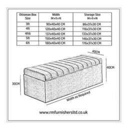 Safar 120Cm Wide Ottoman Storage Box - Charcoal Naples Ottoman Box With Storage - thumbnail 3