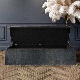 Safar 120Cm Wide Ottoman Storage Box - Charcoal Naples Ottoman Box With Storage - thumbnail 2