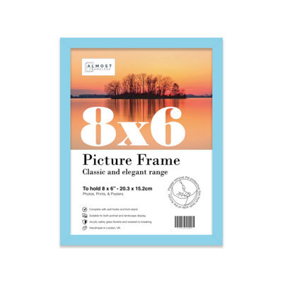 8X6 Light Blue Picture Frame (15.2 X 20.3Cm) Poster, Photo, Artwork, Gallery Wall Or Print - image 1