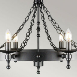 Luminosa Lighting Elstead Warwick 8 Light Chandelier Graphite Black Finish, E14 - thumbnail 3