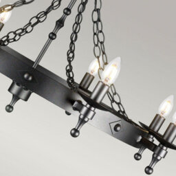 Luminosa Lighting Elstead Warwick 8 Light Chandelier Graphite Black Finish, E14 - thumbnail 5