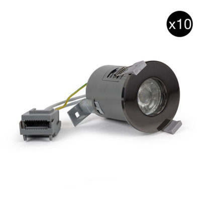 10 Pack - Black Nickel Gu10 Fire Rated Downlight - Ip65 - Se Home - image 1