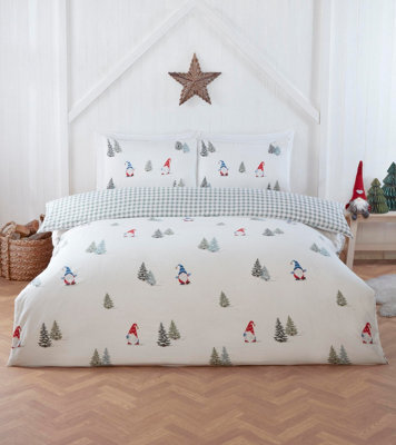 Rapport Winter Gonk Duvet Cover Set Reversible Beddinggingham Design - image 1