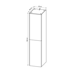 GoodHome Levanna Tall Deep Matt Grey Bathroom Double Column Cabinet (H)160Cm (W)40Cm - thumbnail 4