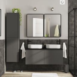 GoodHome Levanna Tall Deep Matt Grey Bathroom Double Column Cabinet (H)160Cm (W)40Cm - thumbnail 8