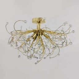 First Choice Lighting Set Of 2 Burst - Polished Brass With Beaded Jewels Ceiling Lights - thumbnail 5