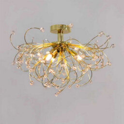 First Choice Lighting Set Of 2 Burst - Polished Brass With Beaded Jewels Ceiling Lights - thumbnail 3