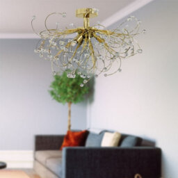First Choice Lighting Set Of 2 Burst - Polished Brass With Beaded Jewels Ceiling Lights - thumbnail 6
