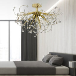 First Choice Lighting Set Of 2 Burst - Polished Brass With Beaded Jewels Ceiling Lights - thumbnail 7