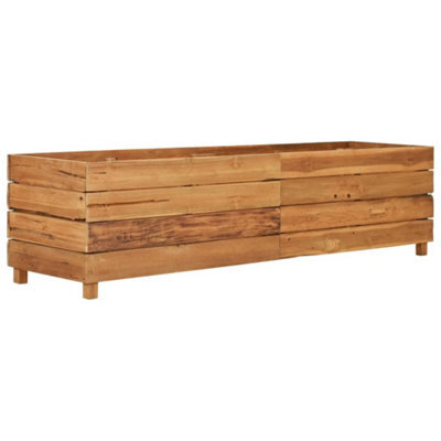 Berkfield Durable Raised Bed 150X40X38 Cm Recycled Teak And Steel - image 1