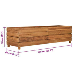 Berkfield Durable Raised Bed 150X40X38 Cm Recycled Teak And Steel - thumbnail 8