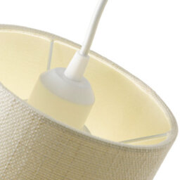 Happy Homewares Contemporary And Sleek Cream Linen Fabric 6 Cylindrical Lamp Shade 60W Maximum - thumbnail 3