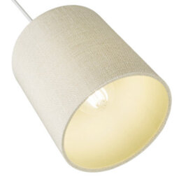 Happy Homewares Contemporary And Sleek Cream Linen Fabric 6 Cylindrical Lamp Shade 60W Maximum - thumbnail 4