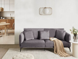 Beliani Sofa 3 Seater Bodum Velvet Taupe - thumbnail 2