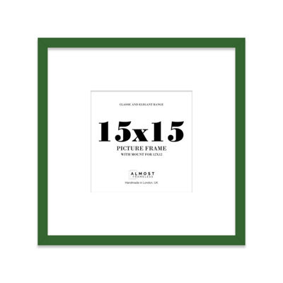 "15X15"" Green Picture Frame - 15X15"" Square Frame With 12X12"" Mount For 15X15""/12X12"" Pictures Vintage Style Photo Display, 1 Pack" - image 1