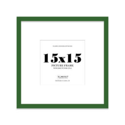 "15X15"" Green Picture Frame - 15X15"" Square Frame With 12X12"" Mount For 15X15""/12X12"" Pictures Vintage Style Photo Display, 1 Pack" - thumbnail 1