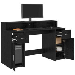 Walplus Desk With Drawer Black Oak 140 X 55 X 91 Cm Engineered Wood - thumbnail 3