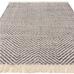 Handmade Kilim Modern Grey Geometric Cotton Jute Rug For Living Room And Bedroom-160Cm X 230Cm - thumbnail 4