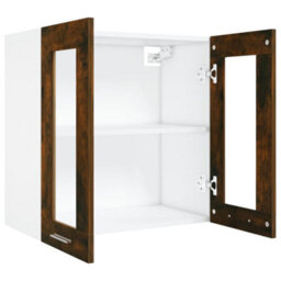 Vidaxl Hanging Glass Cabinet Lyon Smoked Oak 60X31X60 Cm Engineered Wood - thumbnail 5