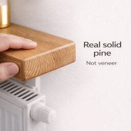 Mkgt Solid Wood Radiator Shelf, No Drill With Brackets, Handmade In Uk (Dark Oak, 80Cm) - thumbnail 7
