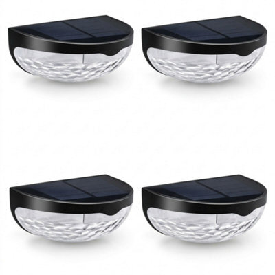4 Pack Solar Fence Lights Outdoor Warm White Led Waterproof Wall Lights For Garden, Fence, Patio, Deck, Pathway & Steps - image 1