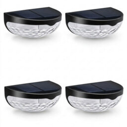 4 Pack Solar Fence Lights Outdoor Warm White Led Waterproof Wall Lights For Garden, Fence, Patio, Deck, Pathway & Steps